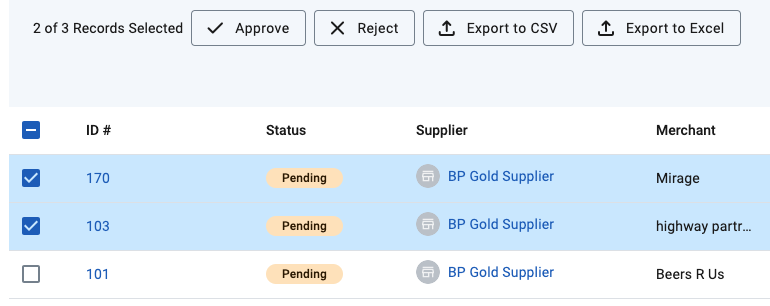 expenses bulk actions