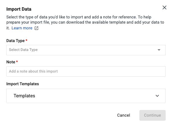 new import data tool