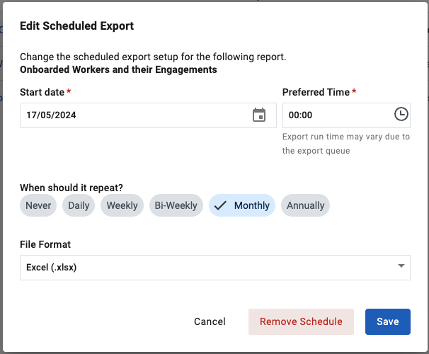 remove schedule reports