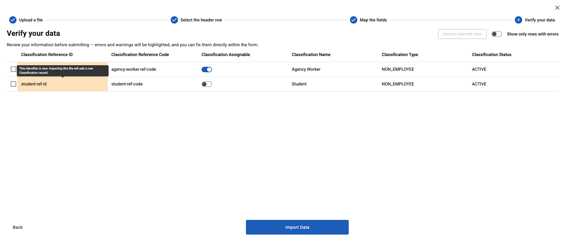 verify your data classifications